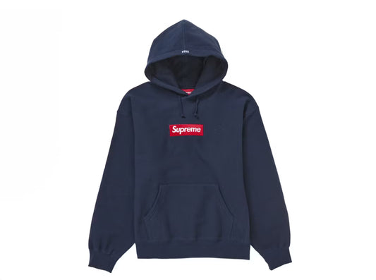 Supreme box logo hoodie navy (FW24)